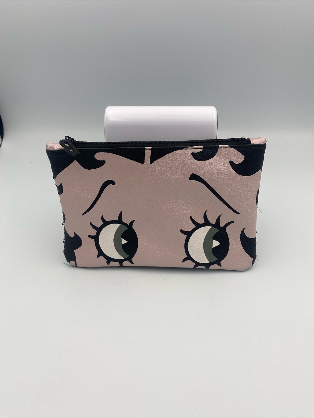 Betty Boop Inspired Pink Eye Zip Cosmetic Pouch